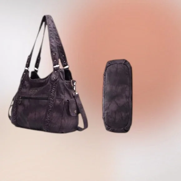 Angel Barcelo Roomy Large Coffee Brown Fashion Hobo Shoulder Handbag NWOT - Picture 3 of 14